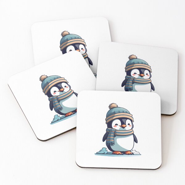 Item preview, cute chibi winter penguin sticker designed and sold by denakh.