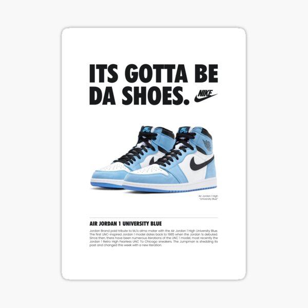 Poster Nike Air Jordan 1 University Blue Sticker by MLACreativeShop