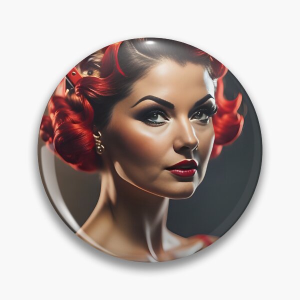 Item preview, Fox pinup girl with short ginger hair designed and sold by aipinups.