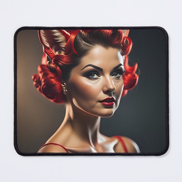 Item preview, Fox pinup girl with short ginger hair designed and sold by aipinups.