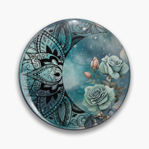 Artikelvorschau, Mandala-Mondblume und grüne Blumen entworfen und verkauft von Madlen-moon.