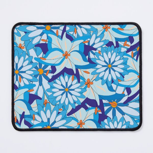Blue Flower Power Mouse Pad