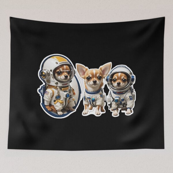 Item preview, Sticker cartoon cute chihuahua gangster in space. designed and sold by WhalesDesignLab.