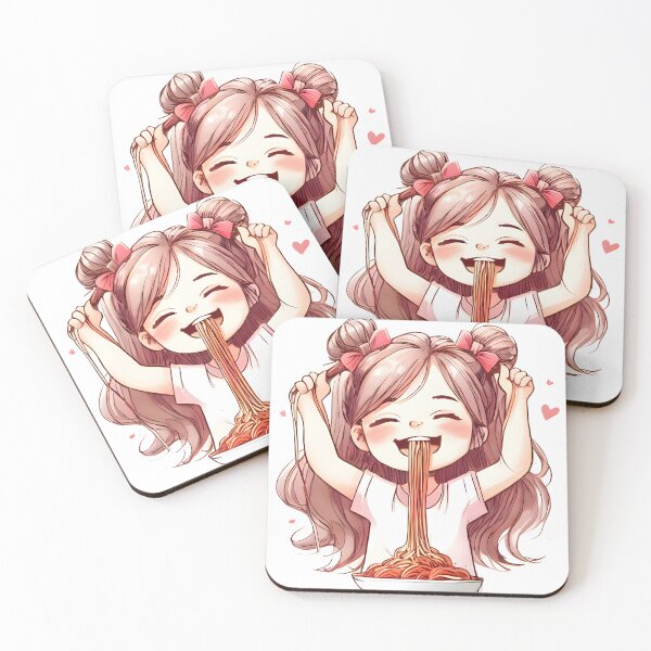 Item preview, Girl Eating Spaghetti (eating spaghetti art) designed and sold by meaningspace.