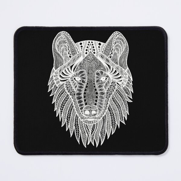 Item preview, Zentangled Wolf (in white) designed and sold by Catherine Harrison.