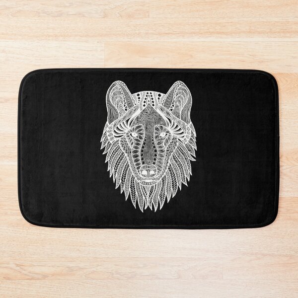 Item preview, Zentangled Wolf (in white) designed and sold by Catherine Harrison.