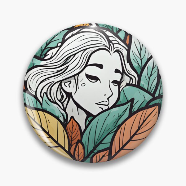 Item preview, Girl sleeping  in a pack of autumn leaves designed and sold by MiniCharm.