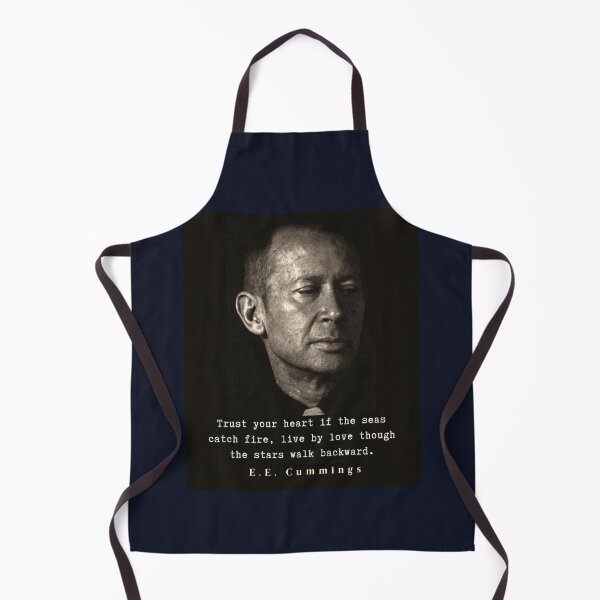 Item preview, E. E. Cummings portrait and quote: Trust your heart if the seas catch fire, live by love though the stars walk backward. designed and sold by artbleed.