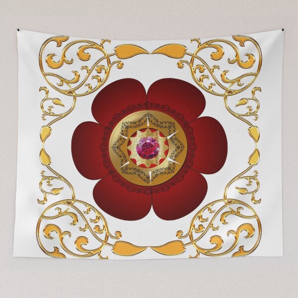 Item preview, Gold Framed Fiery Red Diamond Cakra designed and sold by Dragon-God.