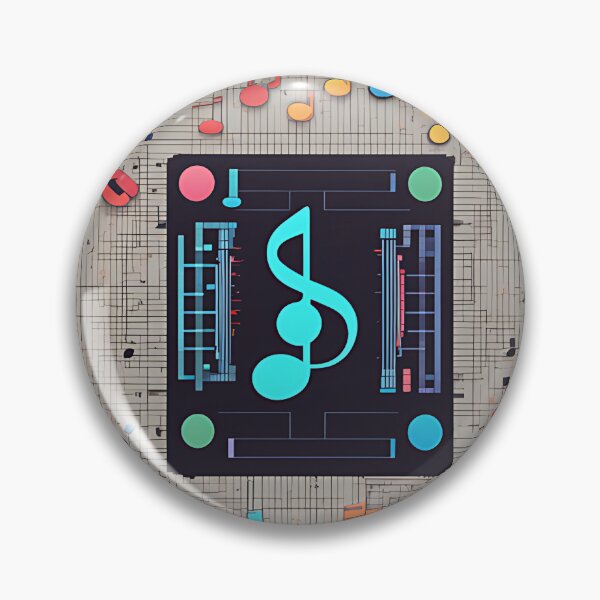 Item preview, A joystick forming the shape of a musical note, surrounded by pixelated music symbols designed and sold by SmiIing-121.