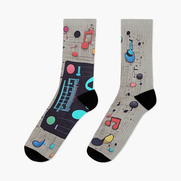 Item preview, A joystick forming the shape of a musical note, surrounded by pixelated music symbols designed and sold by SmiIing-121.