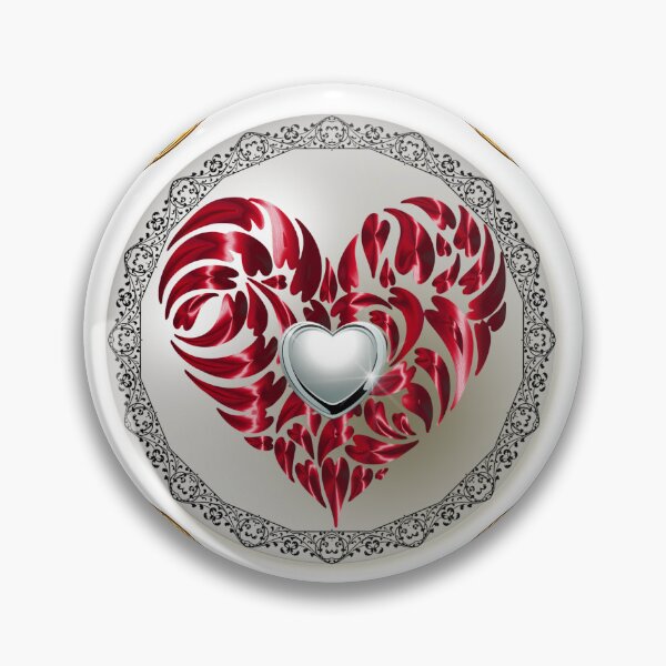 Item preview, Gold Framed Pearl Siver Red Heart designed and sold by Dragon-God.