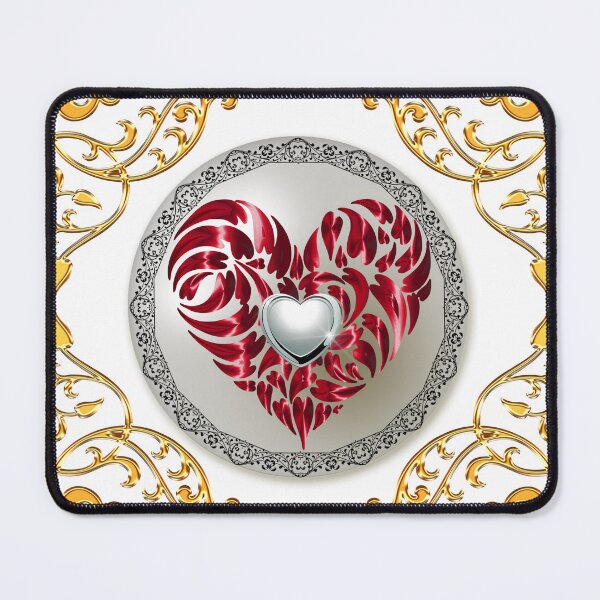 Item preview, Gold Framed Pearl Siver Red Heart designed and sold by Dragon-God.
