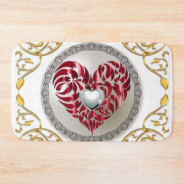 Item preview, Gold Framed Pearl Siver Red Heart designed and sold by Dragon-God.
