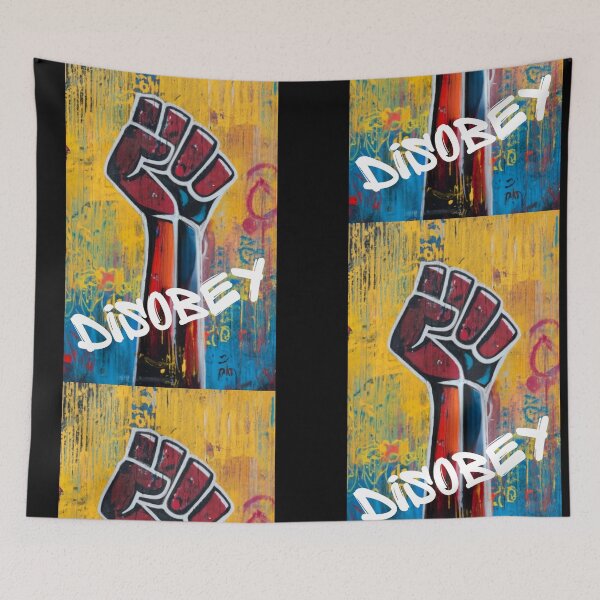 Item preview, Graffiti of a closed hand symbolizing Disobey designed and sold by ArtFeverShop.