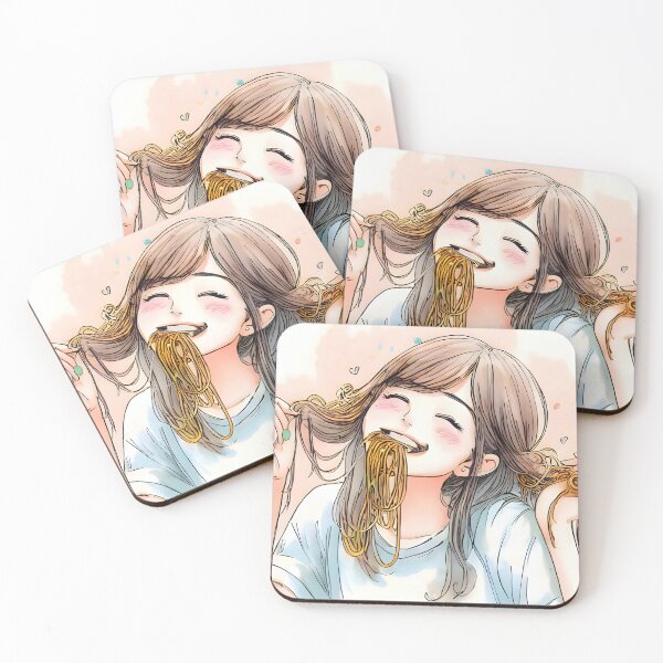 Item preview, Girl Eating Spaghetti (pasta) designed and sold by meaningspace.