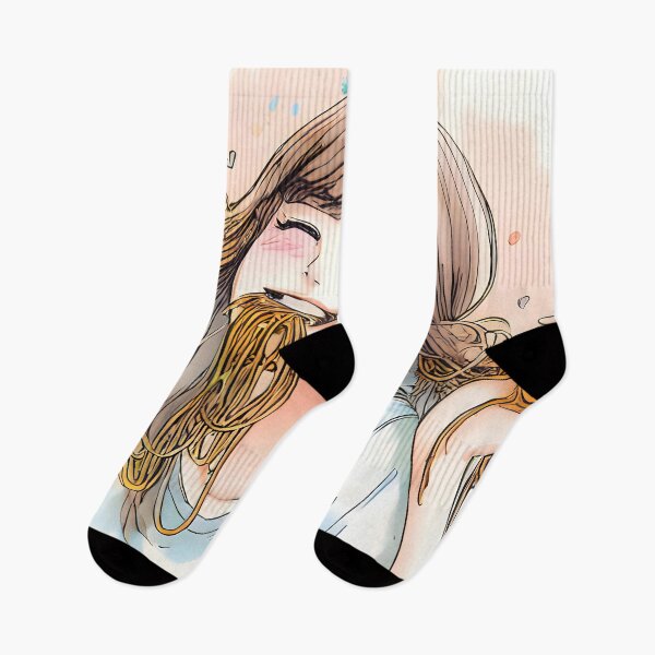 Item preview, Girl Eating Spaghetti (pasta) designed and sold by meaningspace.