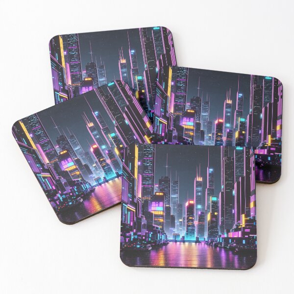 Item preview, beautiful cyber cityscape designed and sold by Jo Art.