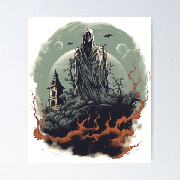 Item preview, Noche encantada: la camiseta de Halloween de Ghostly Manor designed and sold by Quarkari.