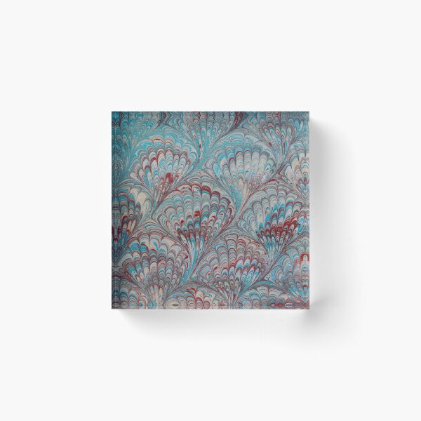 Item preview, Abstract Marbling Red and Teal - Very Unique (Vintage looking end paper) designed and sold by T Artist.