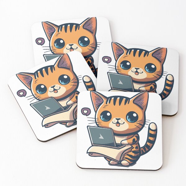 Item preview, Cat playing on laptops designed and sold by deviatepolo.