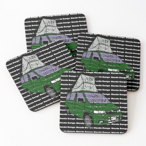 Item preview, Green Mazda Bongo Friendee distressed effect over repeating background designed and sold by LocalOddball.