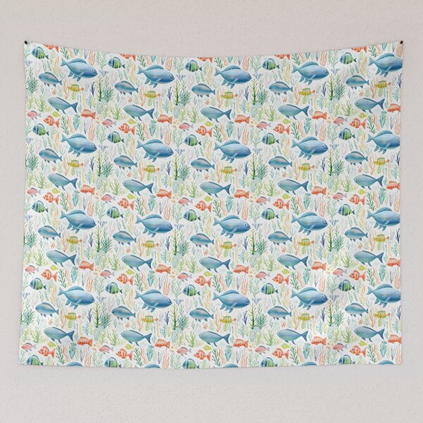 Item preview, Underwater Delights: Charming Watercolor Patterns with Adorable Sea Creatures designed and sold by qoodesignstudio.