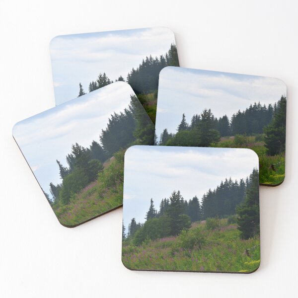 Item preview, Coniferous forest and wildflowers in the mountains designed and sold by mariya-ivanova.
