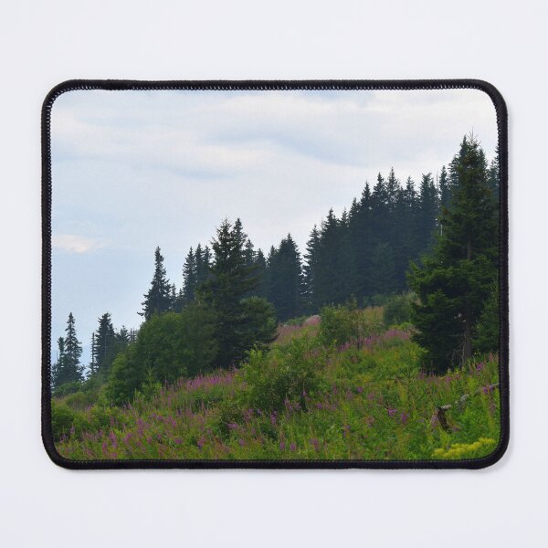 Item preview, Coniferous forest and wildflowers in the mountains designed and sold by mariya-ivanova.