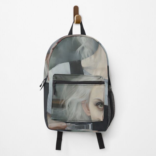 Item preview, Café Couture: Pastel Portrait of a White-Haired Barista designed and sold by BrioDesign.