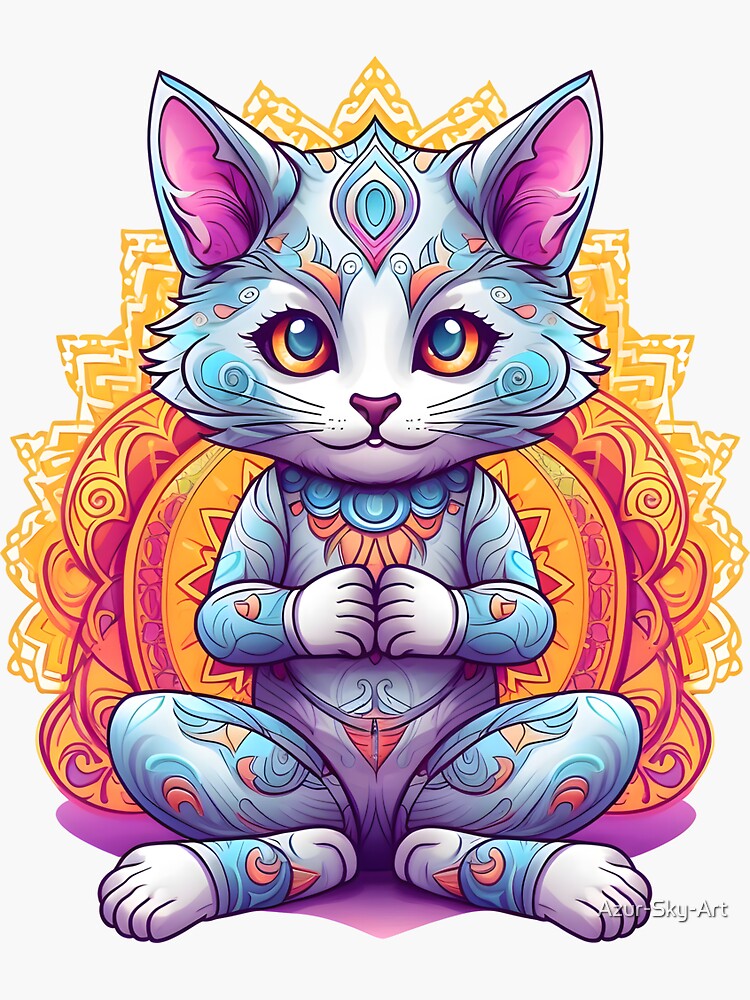 Magical Cat Yoga: The Art of Cat Meditation | Sticker