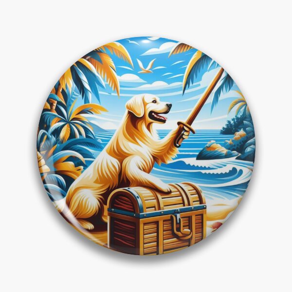 Item preview, Golden Retriever's Pirate Treasure designed and sold by Wonderall.