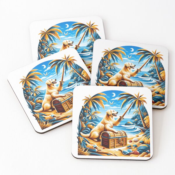 Item preview, Golden Retriever's Pirate Treasure designed and sold by Wonderall.