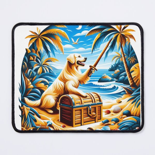 Item preview, Golden Retriever's Pirate Treasure designed and sold by Wonderall.