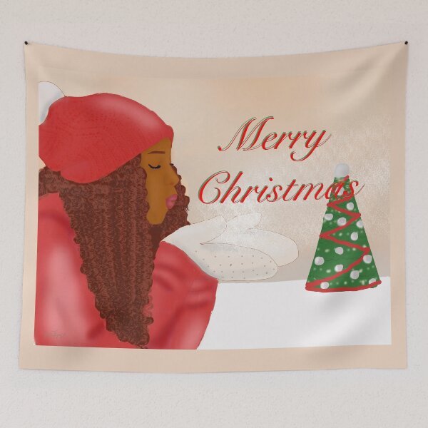 Item preview, Merry Christmas in the Snow - African American Girl designed and sold by Cecetyshay.