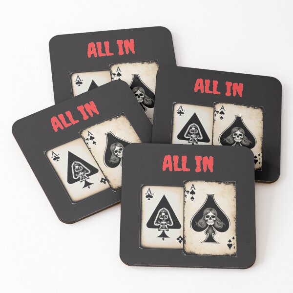 Item preview, All In Halloween Poker Aces with skull designed and sold by JackFreestone.
