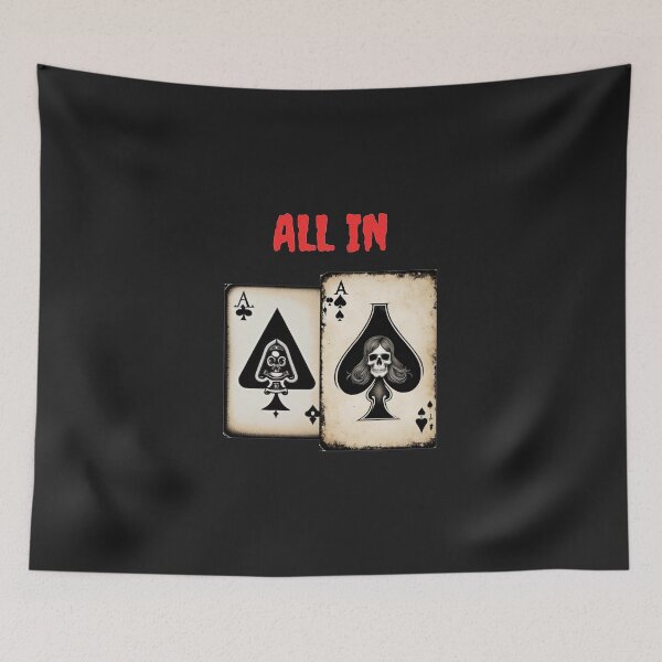 Item preview, All In Halloween Poker Aces with skull designed and sold by JackFreestone.