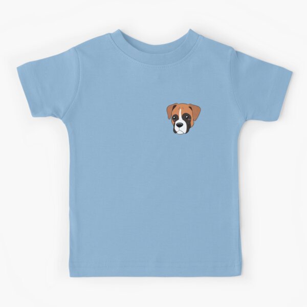 Cute cartoon boxer dog face Kids T Shirt for Sale by Yaragold Redbubble