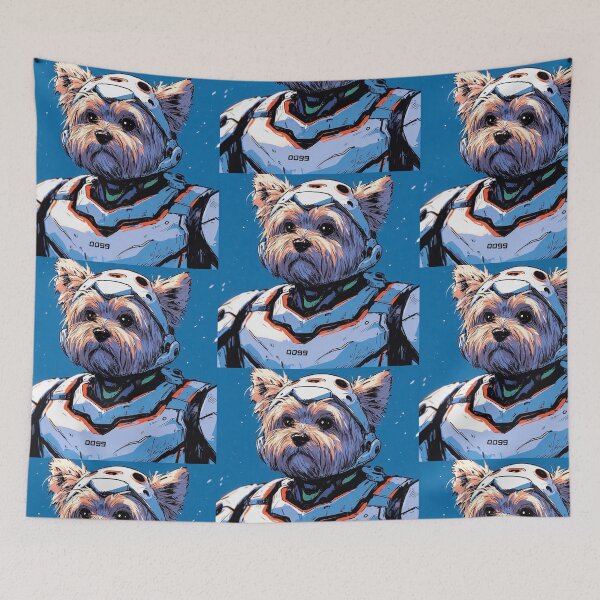 Item preview, Yorkshire Terrier Eva Space Pilot - White Suit designed and sold by DigitalMarble.