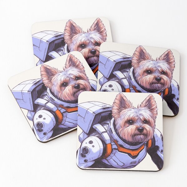 Item preview, Yorkshire Terrier Eva Space Pilot - White Stance designed and sold by DigitalMarble.