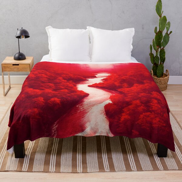 Item preview, Fantasy red wood with river running through, digital art designed and sold by ManuelAndreas.