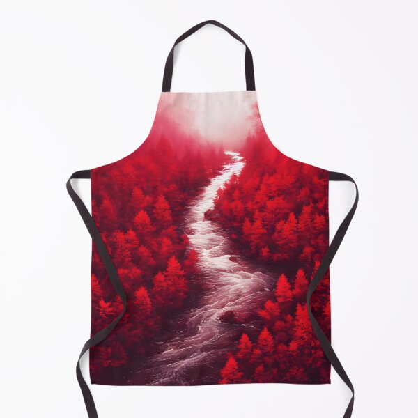 Item preview, Fantasy red wood with river running through, digital art designed and sold by ManuelAndreas.