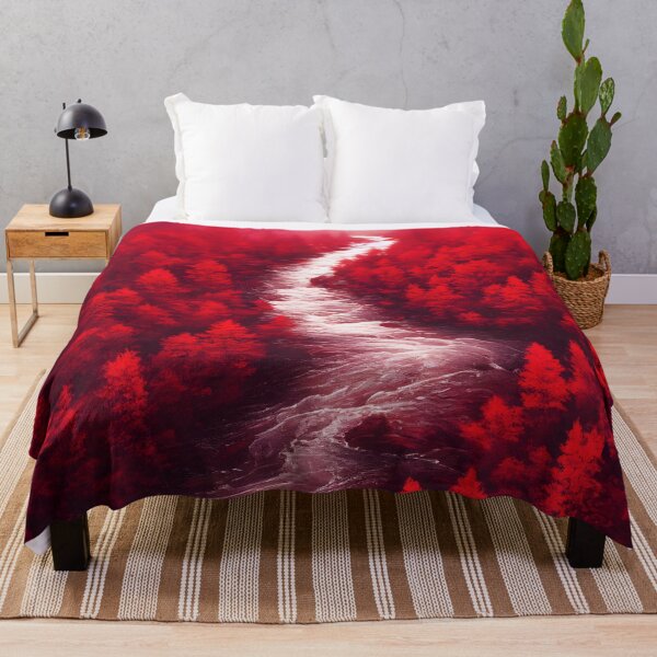 Item preview, Fantasy red wood with river running through, digital art designed and sold by ManuelAndreas.
