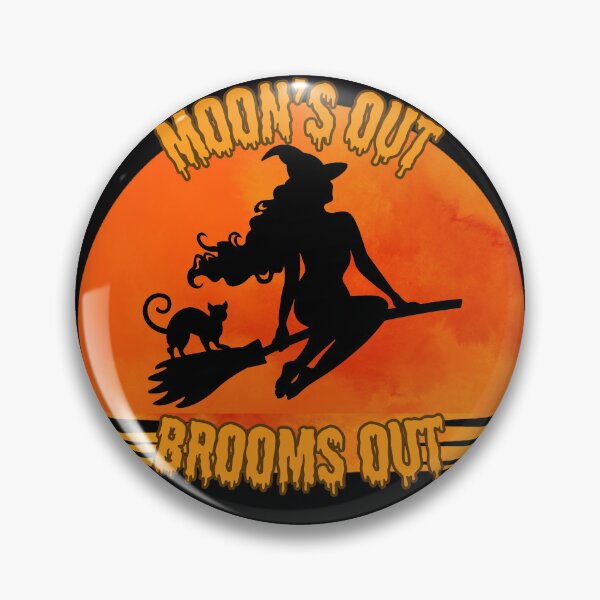 Item preview, la luna sale escobas, la bruja de Halloween con un gato designed and sold by VandJStore.