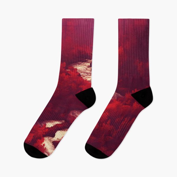 Item preview, Fantasy red wood with river running through, digital art designed and sold by ManuelAndreas.