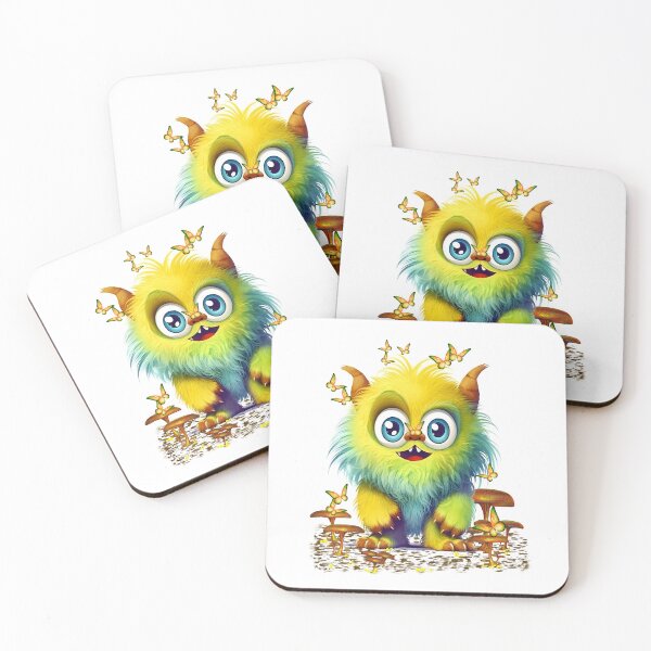 Item preview, Furry little creature surprised by butterflies, fantasy art designed and sold by LoneAngel.