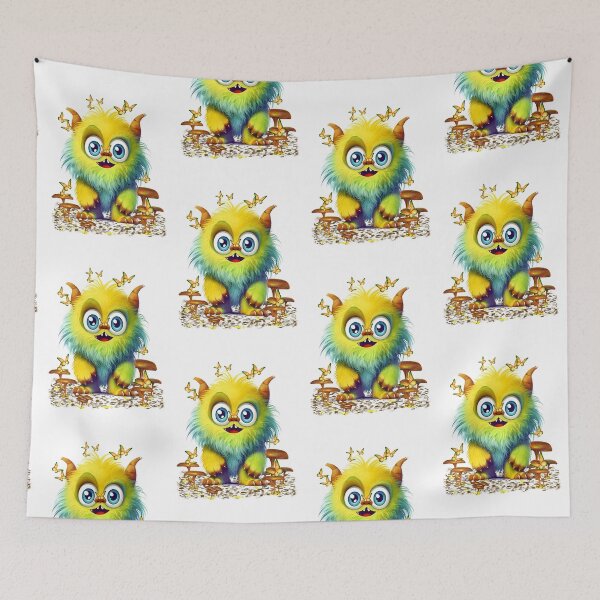 Item preview, Furry little creature surprised by butterflies, fantasy art designed and sold by LoneAngel.