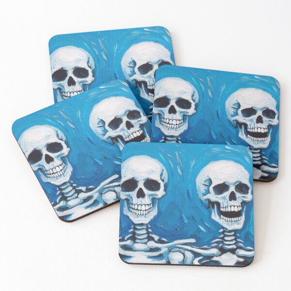 Item preview, Two joyful skeletons, a stoic oil painting designed and sold by Andreja's shop.