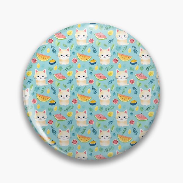Artikelvorschau, Sunny Whiskers: Charming Watercolor Patterns with Cute Cats in Summer entworfen und verkauft von qoodesignstudio.