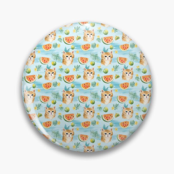 Item preview, Pawsome Paradise: Whimsical Watercolor Patterns with Adorable Cats in Summer designed and sold by qoodesignstudio.